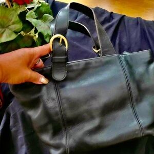 Vintage Coach Legacy Mini Tote Top Handle Black Leather Bag Purse